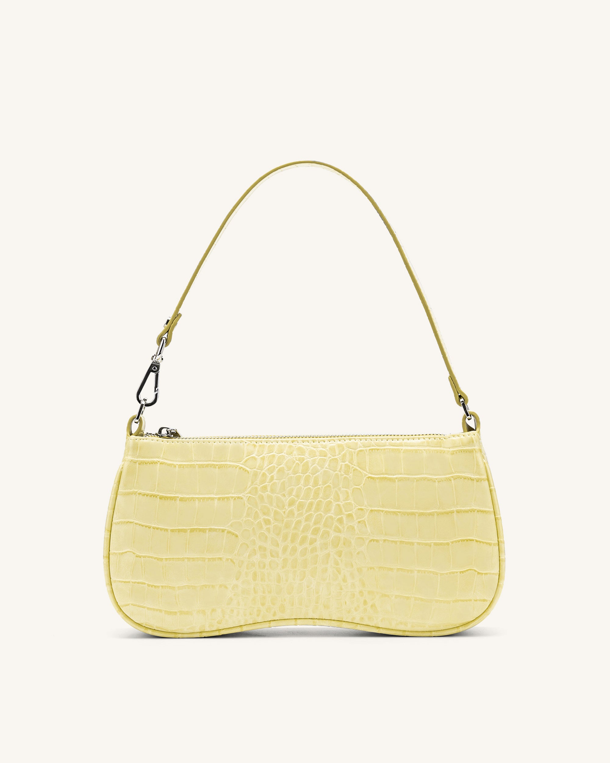 Leather & Paper - Quilted Patterned Suspended Leather Bag Light Yellow |  hipicon